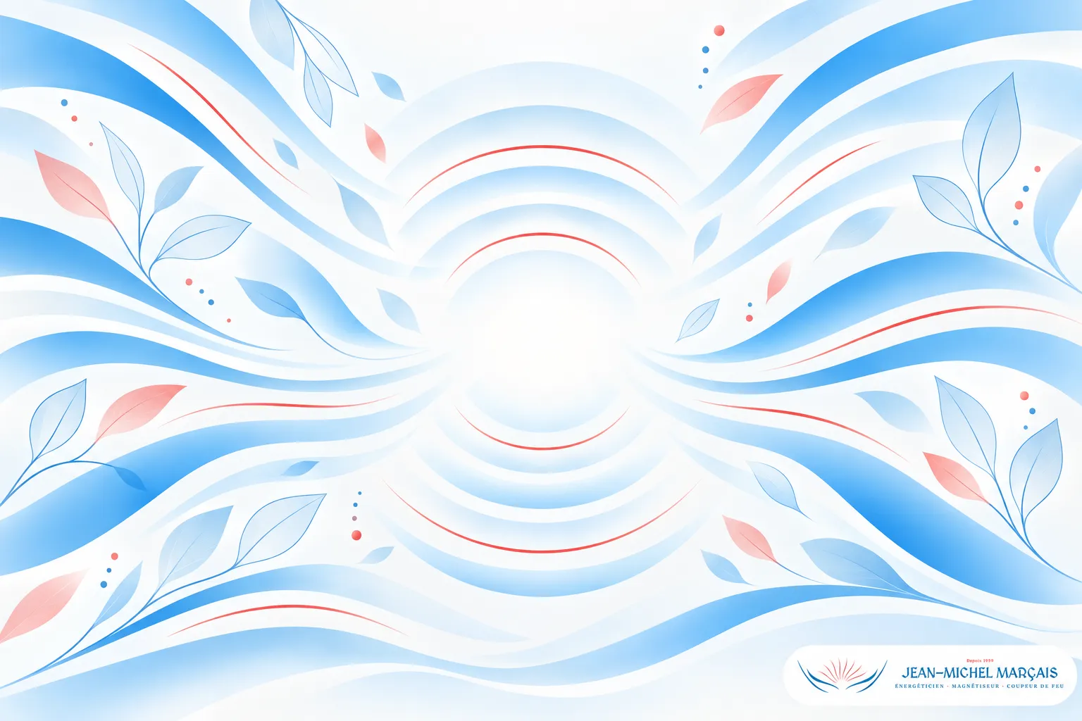 Maladies de peau et émotions : quel lien avec le stress ? 3 Illustration abstraite évoquant le lien entre maladies de peau et émotions, avec des motifs bleus et des touches rouges lumineuses.